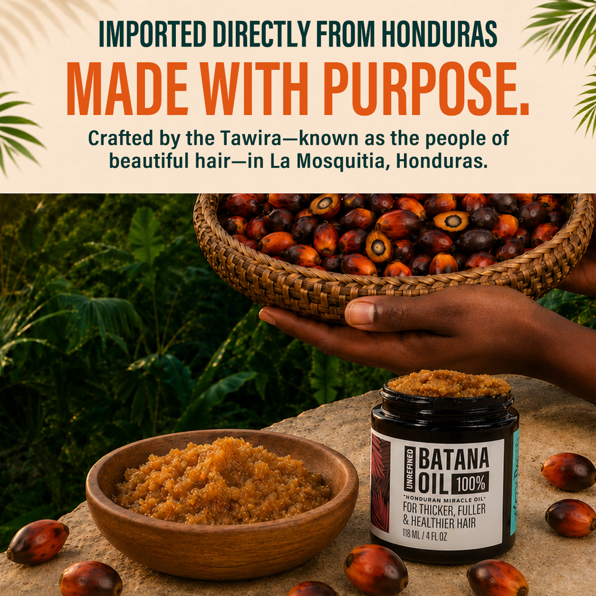 Hotana 100% Unrefined Batana Oil (4 oz)
